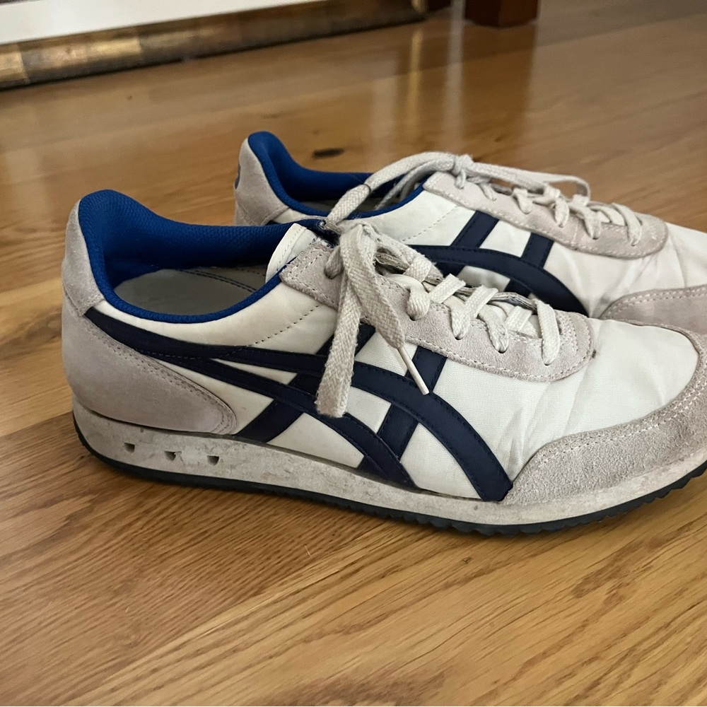 Onitsuka Tiger by Asics White and Blue Retro Sneakers